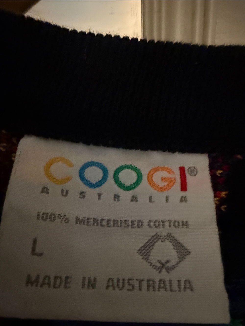 COOGI Australia Multicolored Abstract Knit Crewneck Sweater - Picture 3 of 3